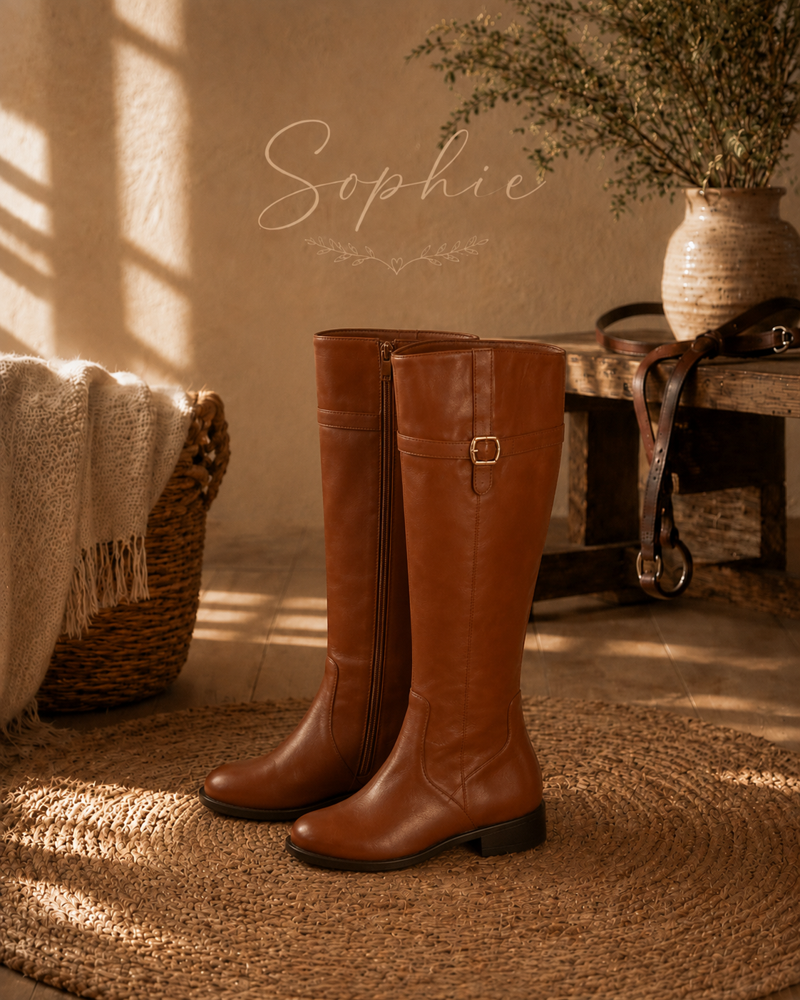 Bota Feminina Cano Alto Sophie Caramelo